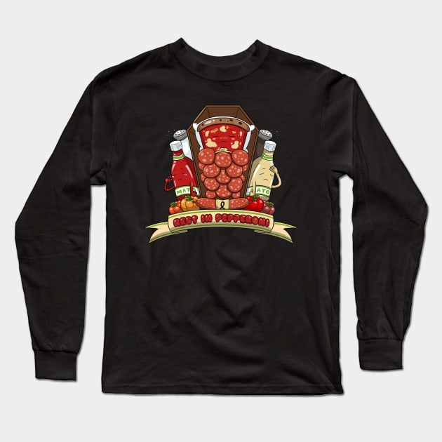 Rest In Pepperoni Long Sleeve T-Shirt by Coppi